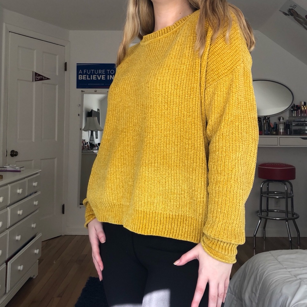 yellow chenille sweater
